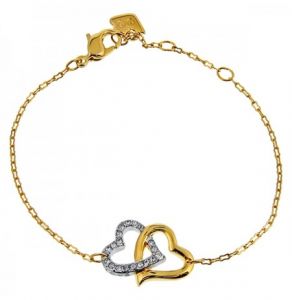 Linked Hearts Bracelet- Two Hearts Jewelry- Heart Gift - Park Road Jewellery